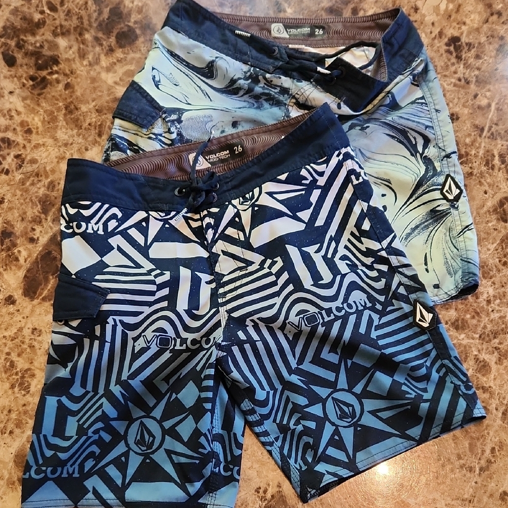 Volcom Kids Blue Patterned Shorts Set